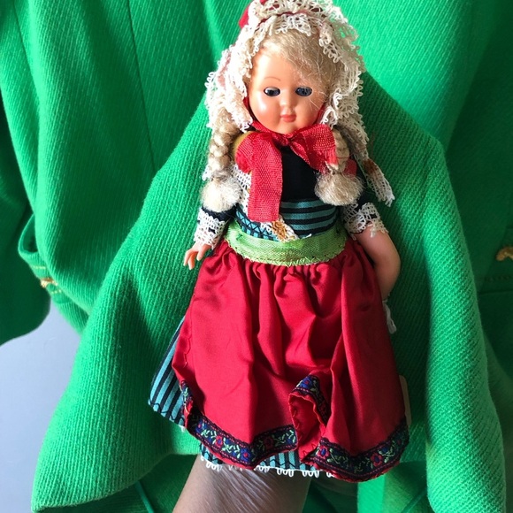 Rare William Good Green Wool Gold Buttons whimsical one of a kind artisan coat S - Picture 14 of 16